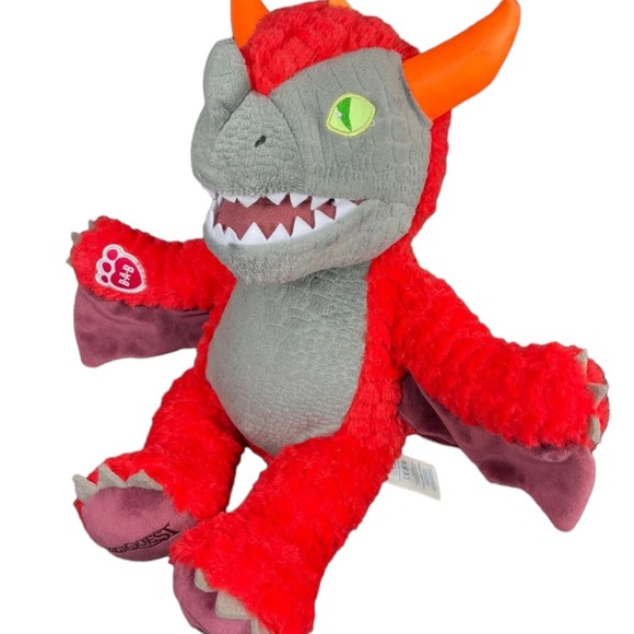 Build A Bear Great Wolf Ldge MagiQuest Charlock Red Dragon Plush Eye Glowin Dark - Picture 2 of 10